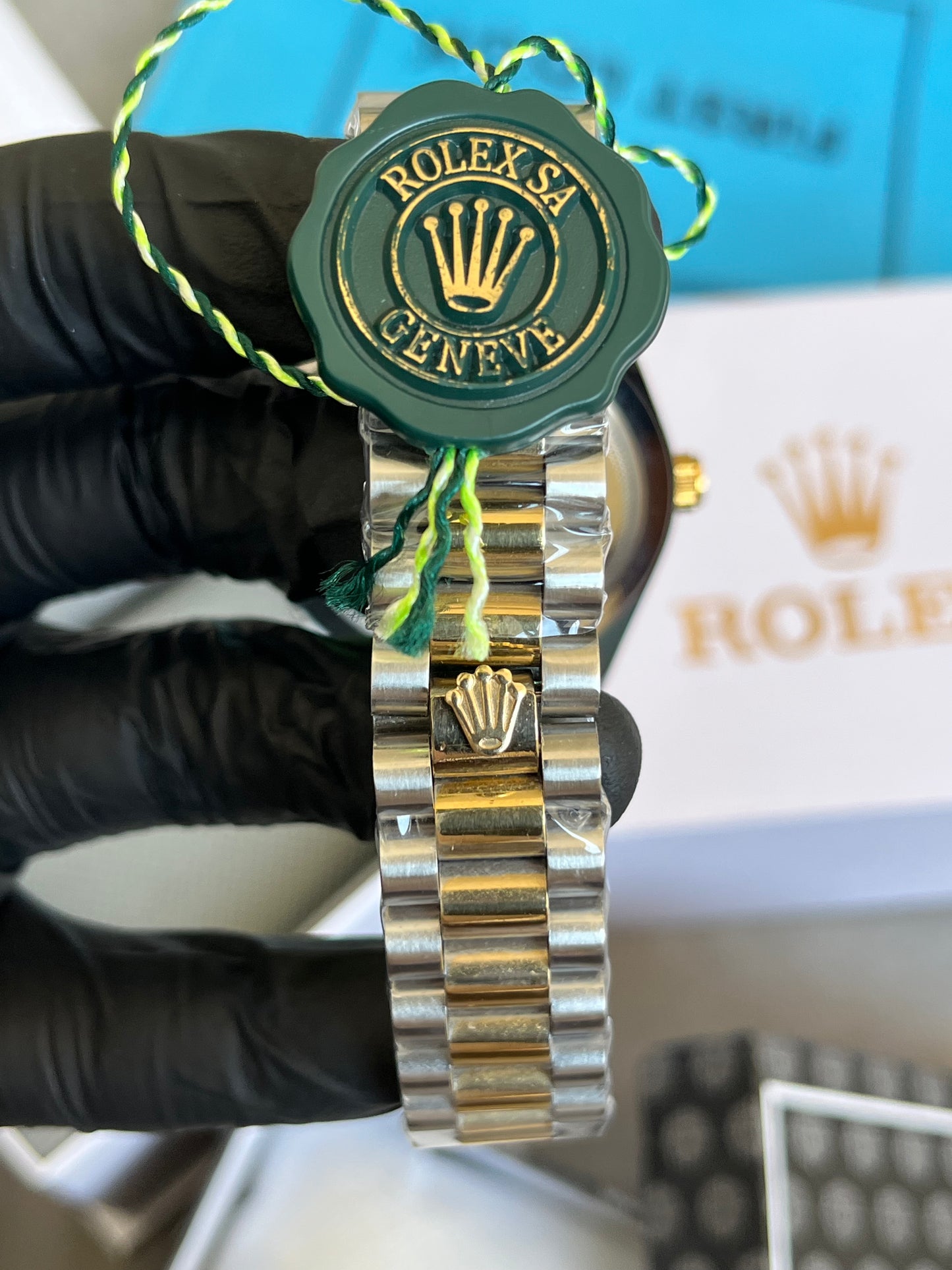 Rolex Watch Date Just - Golden with Blue Dial